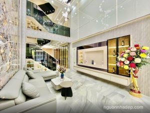 Nhà xây mới 100% đường Lê Văn Thọ xe hơi đậu trong nhà, vị trí siêu đẹp công năng đầy đủ, nội thất cao cấp